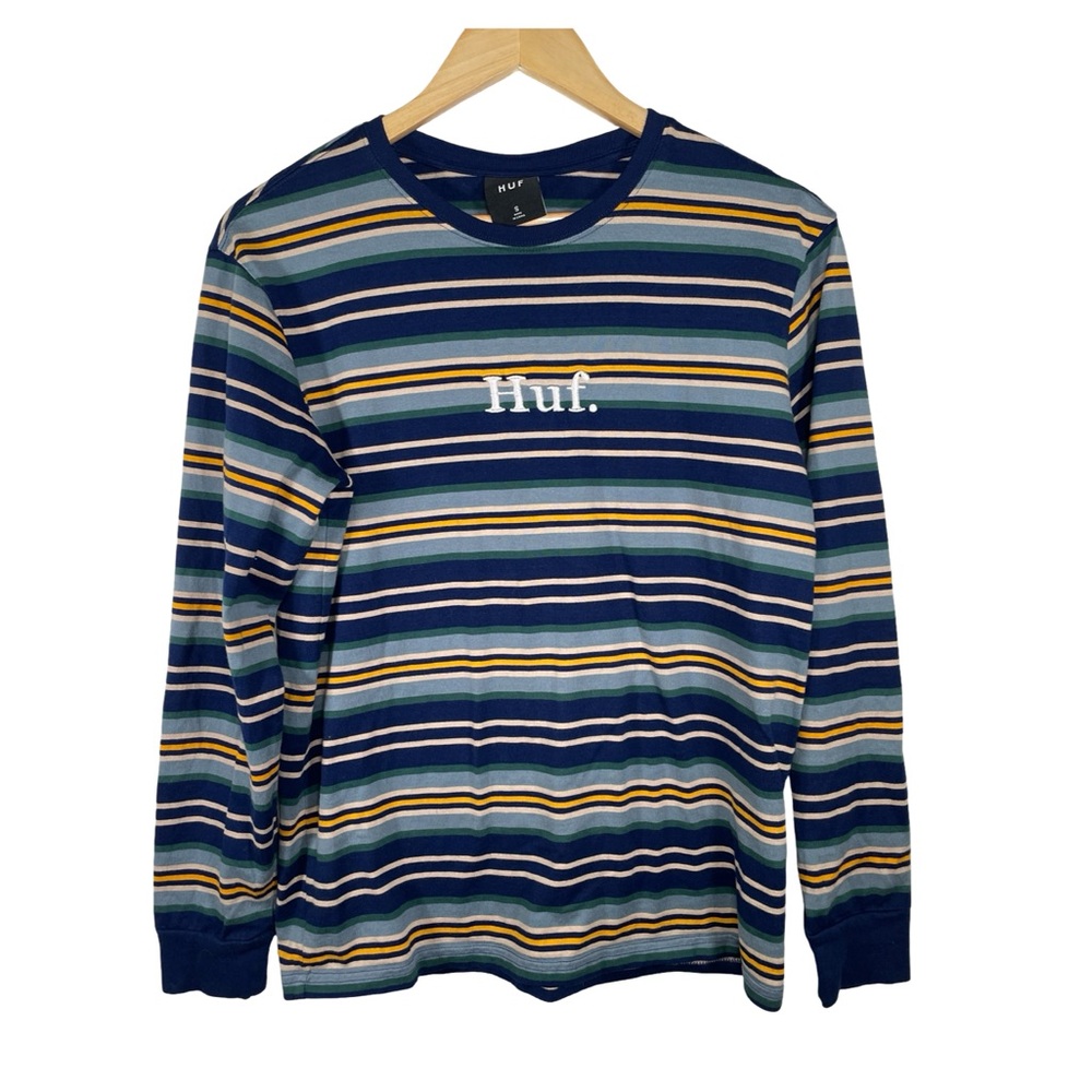 HUF Blue and White Long Sleeve Striped Tee 058T